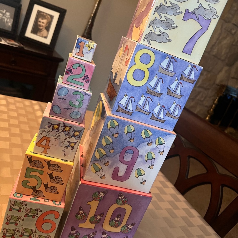 Vintage 1987 Lillian Vernon Stacking Nesting Blocks Complete Set